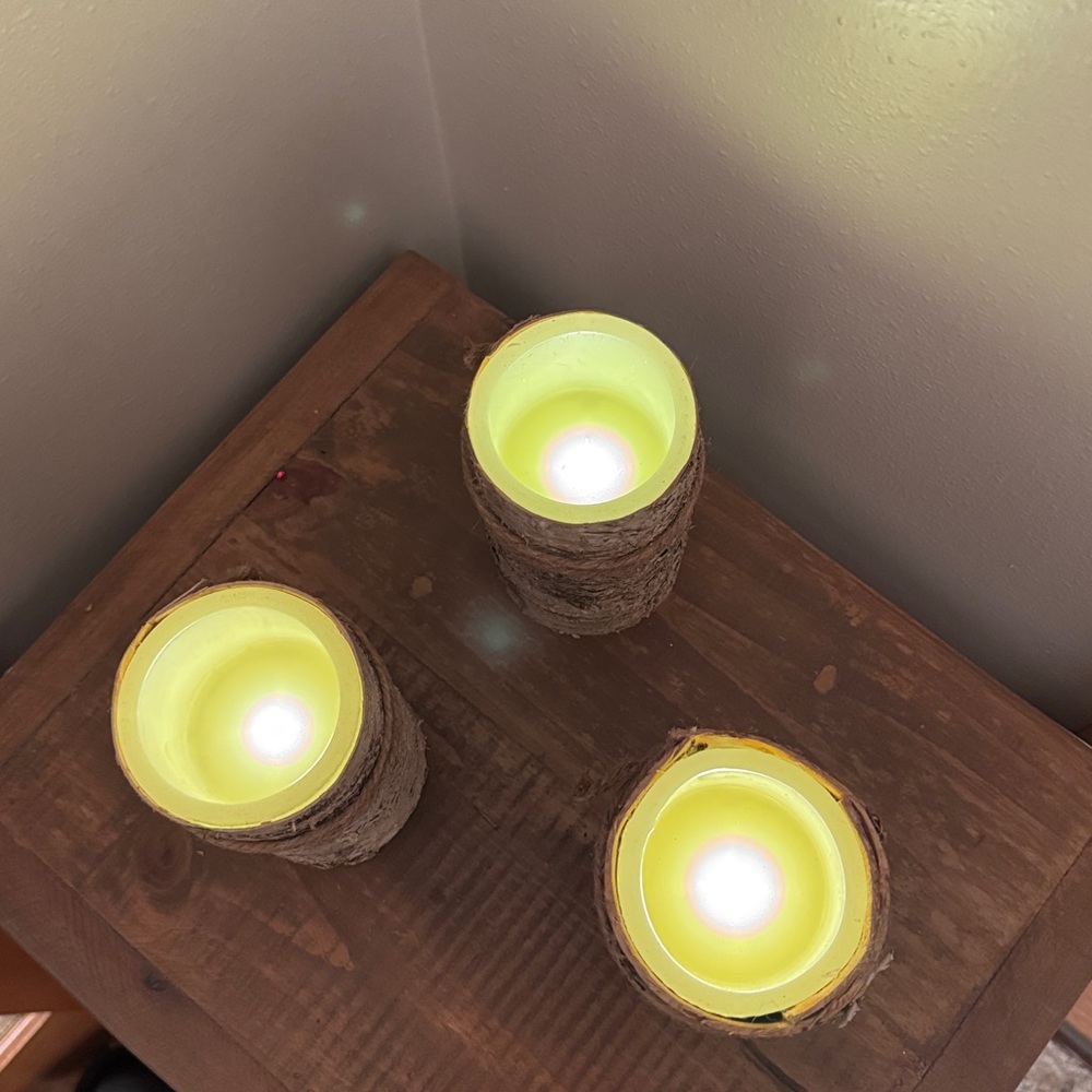 Birch Battery Operated Pillar Candle Set - Picture 6 of 6